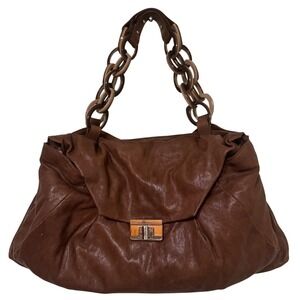 Marni 2000s Brown Leather‎ Chain Shoulder Bag – Italian Designer Classic